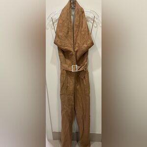 Chic Brown Belted Jumpsuit